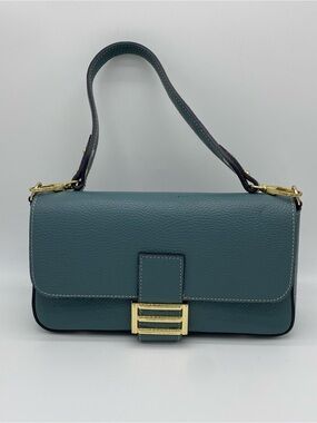 Divina Firenze Teal Leather Crossbody Bag